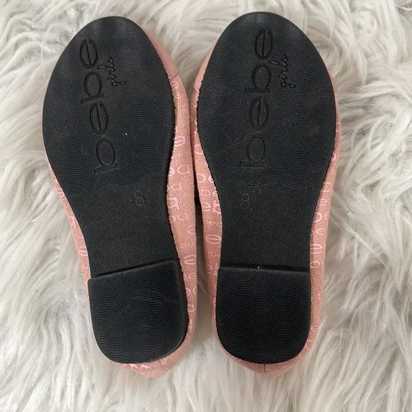 BEBE Girls Ballerina Flats Pink Slip On Shoes Size 8 New - Picture 10 of 11